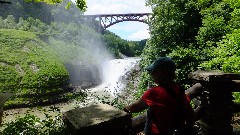 Lyn Jacobs; railwoard bridge; Letchworth Park